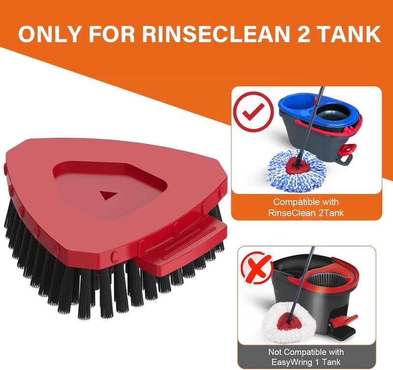 Fatmass 2 Pack Upgraded Spin Mop Replace Scrub Mop Brush Compatible with O Cedar 2 Tank RinseClean, Great for Kitchen, Deck, Bathroom and Shower Floor Scrubber - Image 2